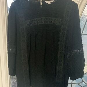 Elegant Black Lace Women's Top